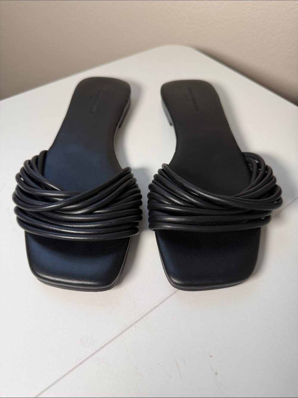 Banana Republic Black Coil-Strap Slide Sandals